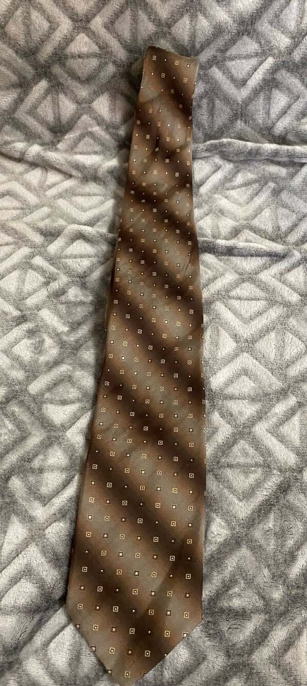 Altea Milano Silk Tie Brown Geometric Pattern Made In Italy